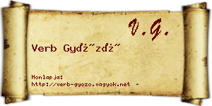 Verb Győző névjegykártya